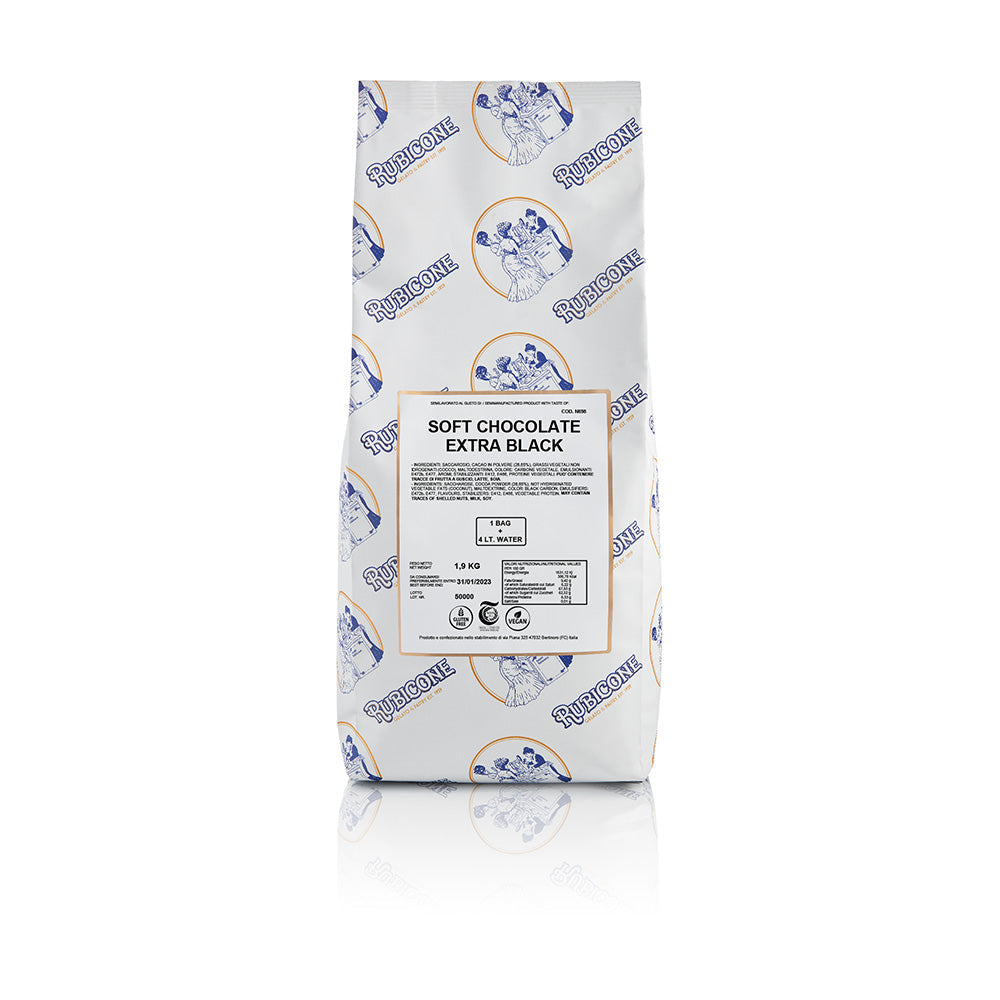 "PRE-ORDER" VeganBliss Chocolate (Extra Black) - Vegan Premium Soft Serve Mix - 1.9 KG Bag or Case of 8 x 1.9 KG bags - Rubicone Canada - Ships Free Within Canada on Orders Above CAD $199