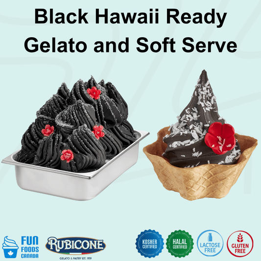 Black Hawaii Ready Base for Gelato & Soft Serve - Case of 8 x 1.45 KG bags - Rubicone Canada - Ships Free Within Canada on Orders Above CAD $199