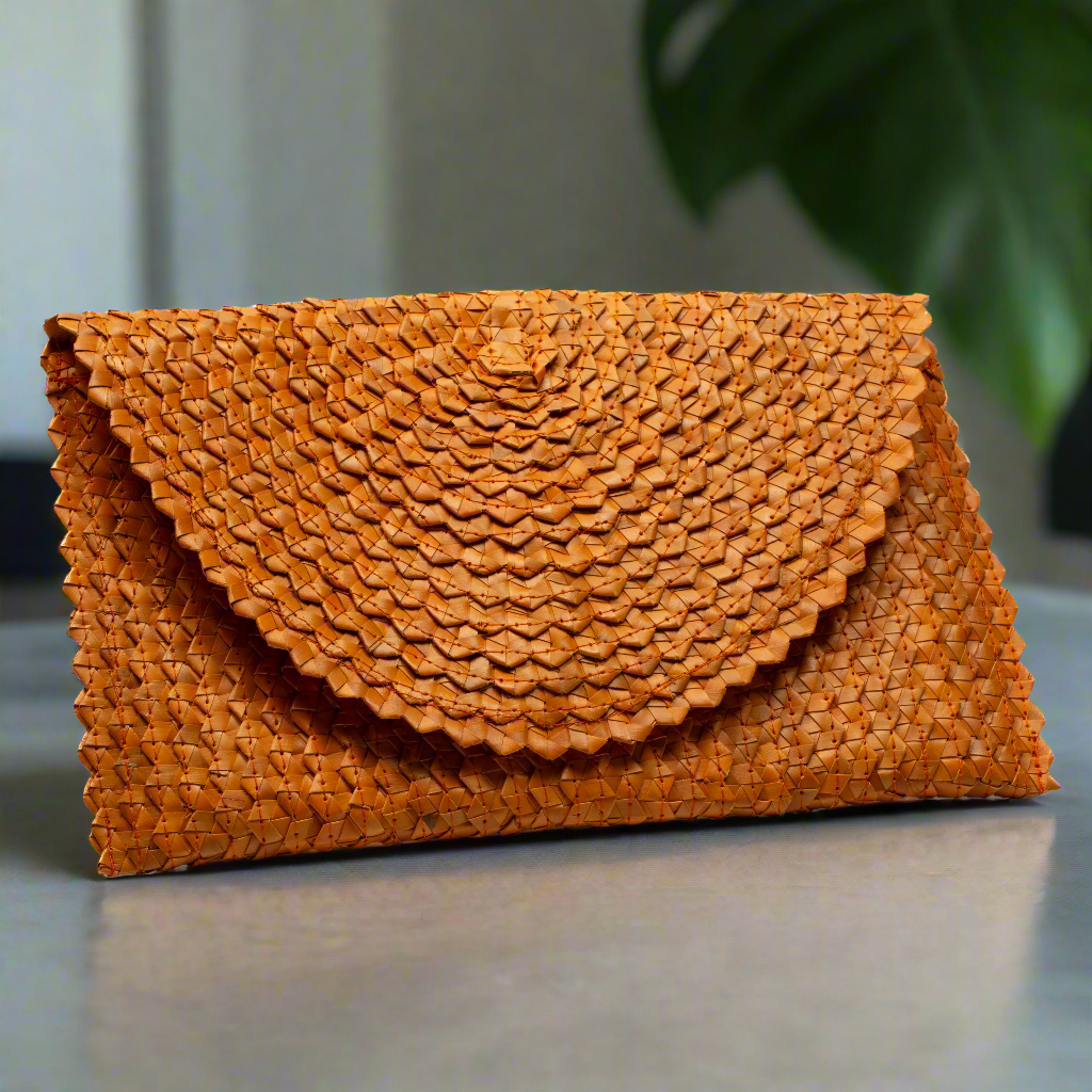 Pochette en feuille de pandan – Orange