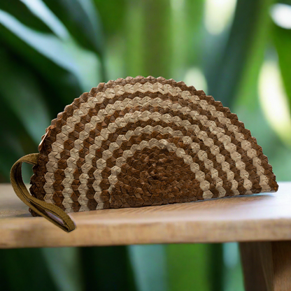 Pandan Leaf Half Moon Clutch Purse - Naturals Mix