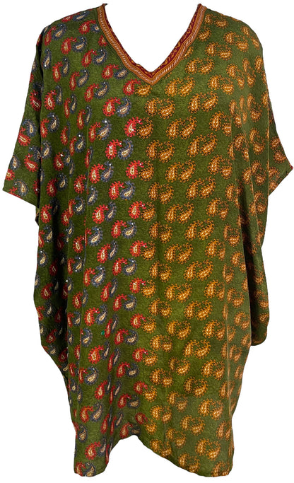 PRC6119 Tunique Courte Kaftan Avatar en Pure Soie sans Fentes