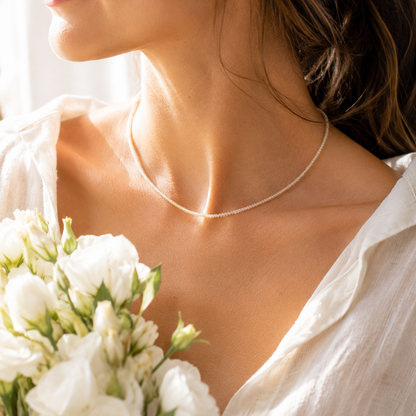Citrine Bead Necklace - 2-3mm (Enhanced)