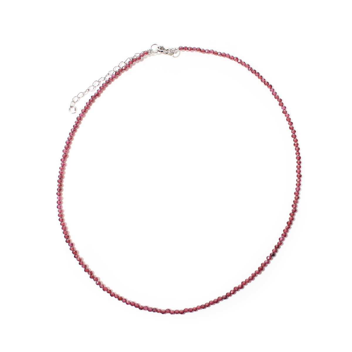 Garnet Bead Necklace - 2-3mm