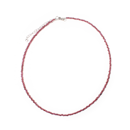 Garnet Bead Necklace - 2-3mm