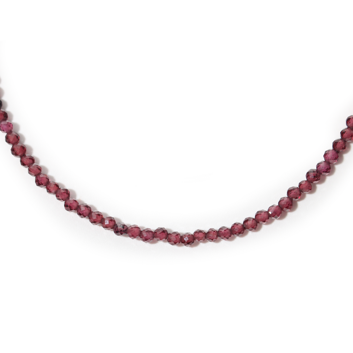 Garnet Bead Necklace - 2-3mm