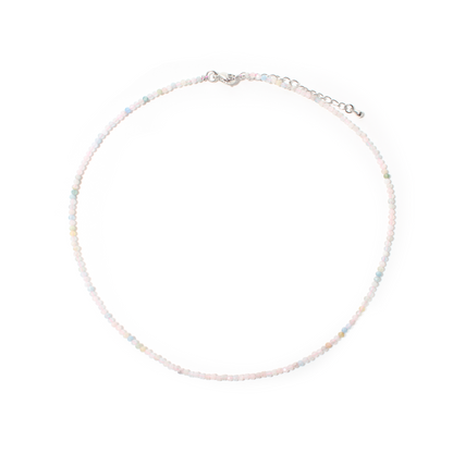 Morganite Bead Necklace - 2-3mm