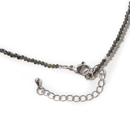 Black Obsidian Bead Necklace - 2-3mm