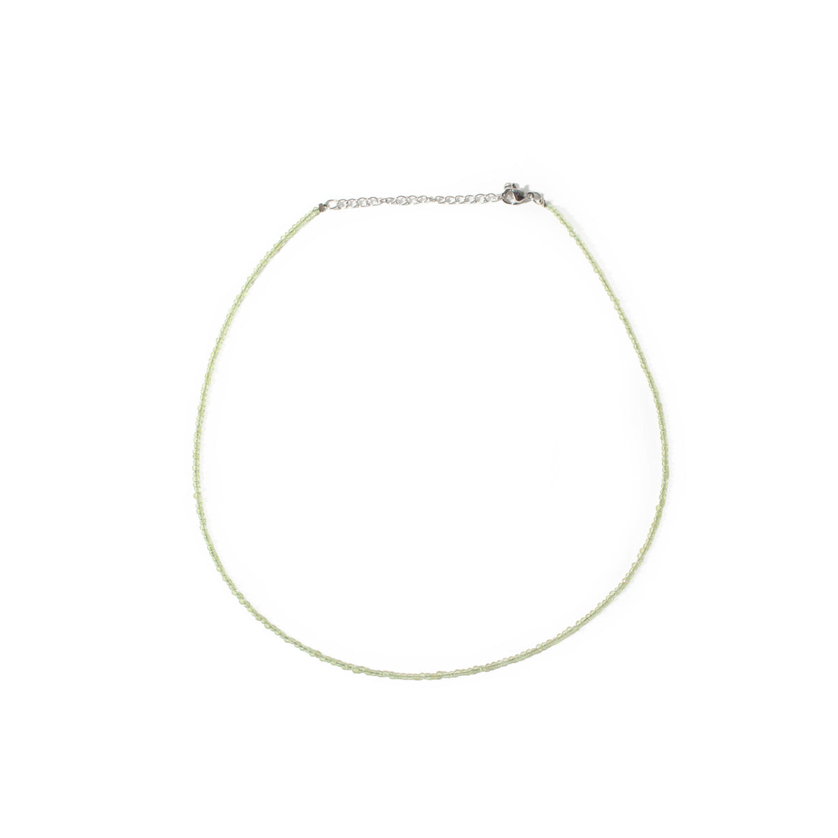 Peridot Bead Necklace - 2-3mm