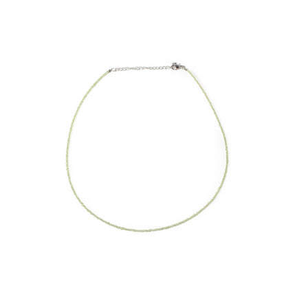 Peridot Bead Necklace - 2-3mm