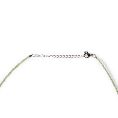 Peridot Bead Necklace - 2-3mm