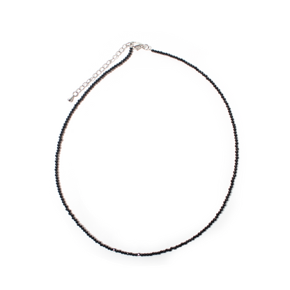 Black Tourmaline Bead Necklace - 2-3mm