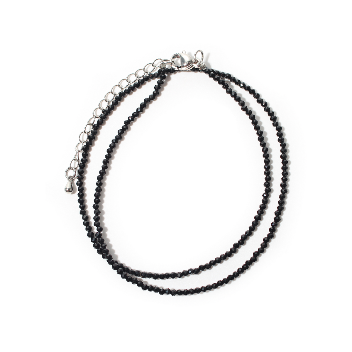 Black Tourmaline Bead Necklace - 2-3mm
