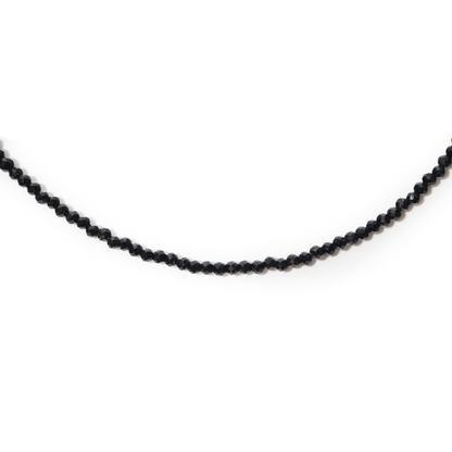 Black Tourmaline Bead Necklace - 2-3mm