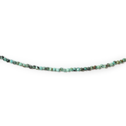 African Turquoise Bead Necklace - 2-3mm