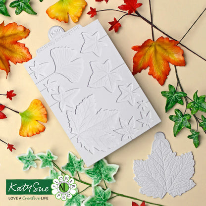 Moule et veineur en silicone Flower Pro feuilles d'érable, de lierre et de ginkgo