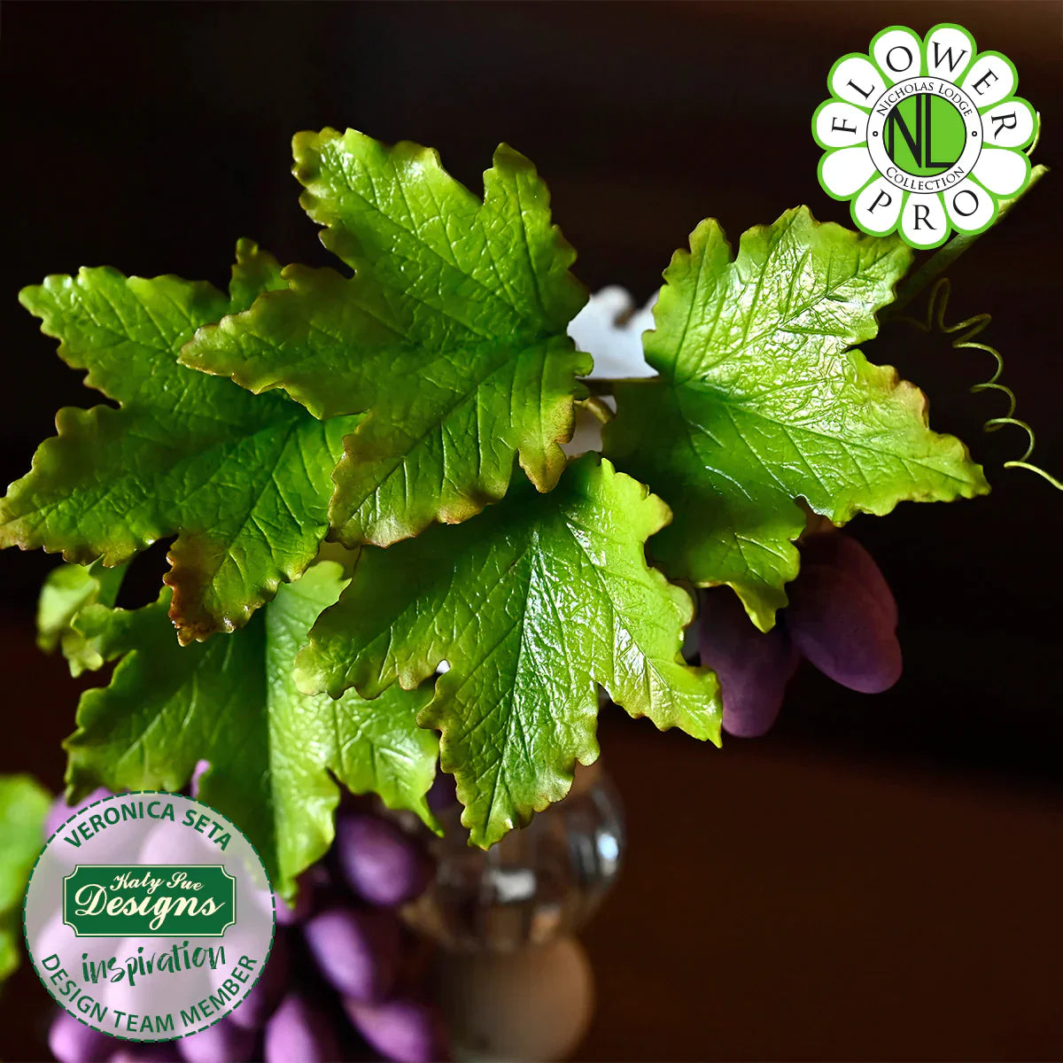 Moule et veineur en silicone Flower Pro feuilles d'érable, de lierre et de ginkgo