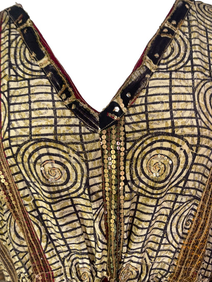 PRC6760 Kaftan long Avatar en pure soie