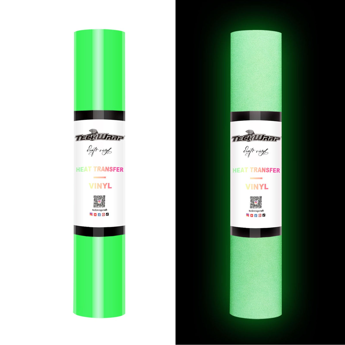Vinyle thermocollant réfléchissant Teckwrap - Vert néon | Vinyle thermocollant tendance et durable pour t-shirts et costumes