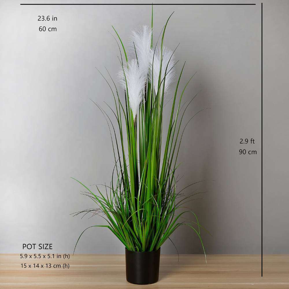 Ozie Herbe de roseau artificielle en pot 89 cm