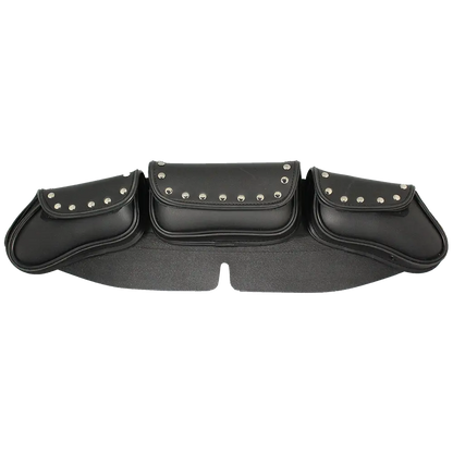 Open Road Chrome Stud Curved PVC Windshield Bag