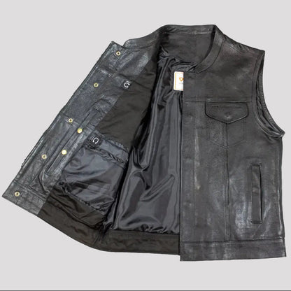 Gilet de club en cuir pour homme Open Road