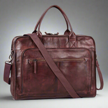 MET Two Handle Messenger Laptop Leather Bag