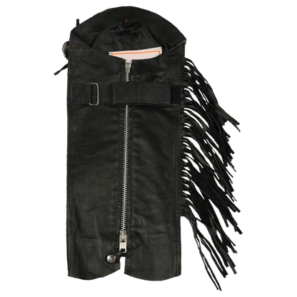 Open Road Women's Side Fringe Leather Half Chaps