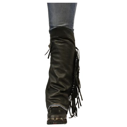 Open Road Women's Side Fringe Leather Half Chaps