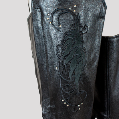 BOL/Open Road Women's Suede Wing Design Leather Chaps
