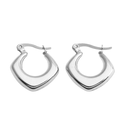 Boucles d'oreilles créoles carrées et arrondies MARIYA Argent