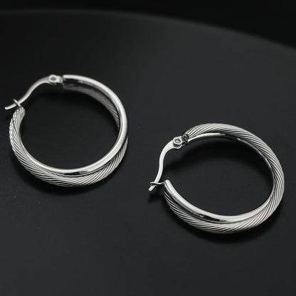 Style SAJAN : Boucles d'oreilles créoles doubles en argent