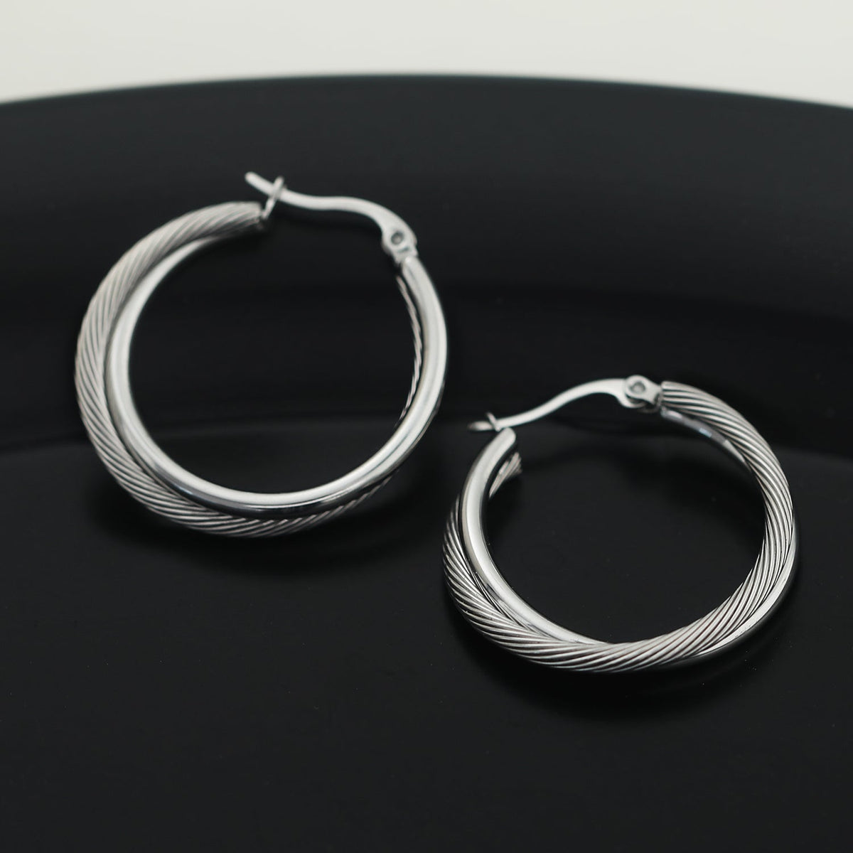 Style SAJAN : Boucles d'oreilles créoles doubles en argent