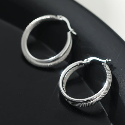 Style SAJAN : Boucles d'oreilles créoles doubles en argent