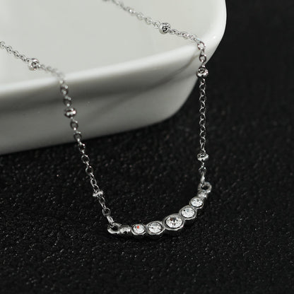 KIMI Beaded Silver Chain with Dainty Pavé-Set Zirconia Pendant