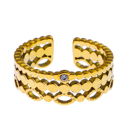 PERLA: Vintage Inspired Multi Staked Ring with Solitaire Zirconia Gemstone