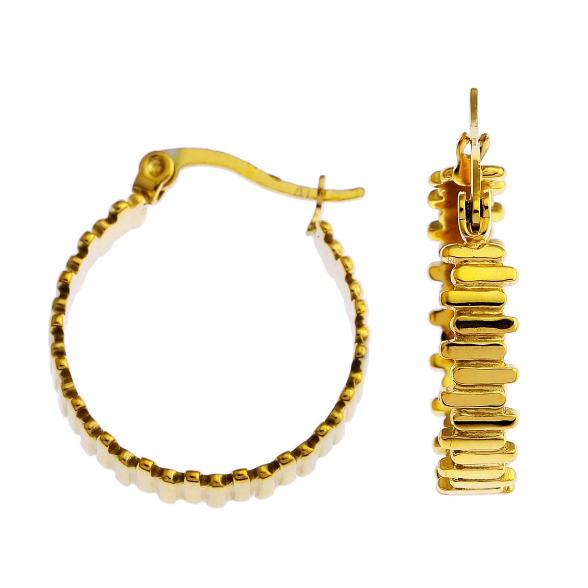 Boucles d'oreilles créoles échelonnées asymétriques KANA