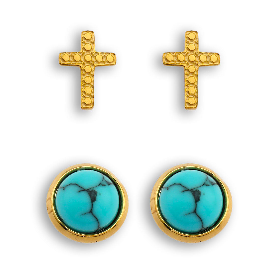 DORA Ensemble de 2 paires de boucles d'oreilles clous