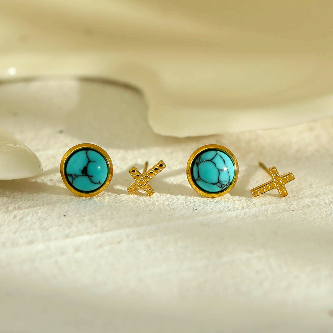 DORA Ensemble de 2 paires de boucles d'oreilles clous
