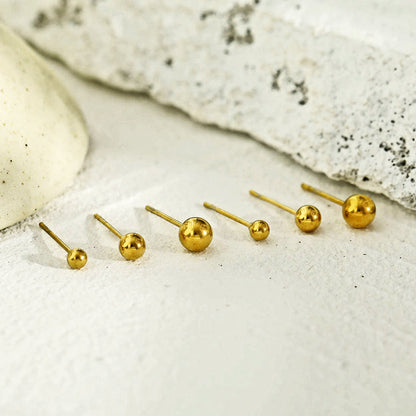 DESTINY Lot de 3 paires de boucles d'oreilles clous classiques à perles rondes