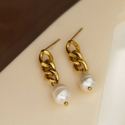 Boucles d'oreilles pendantes CATH en perles de culture d'eau douce