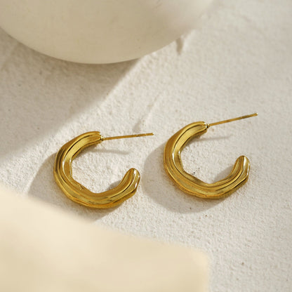 BACOLA: Boucles d'oreilles créoles Lignes sculptées