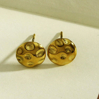 Boucles d'oreilles clous disque texturé SIGRID