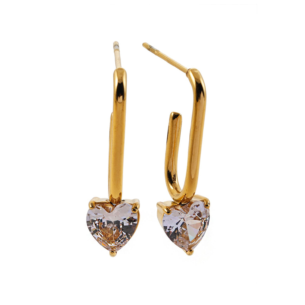 ARÊTE : Romance Intemporelle – Boucles d'oreilles Gemme Cœur Trombone