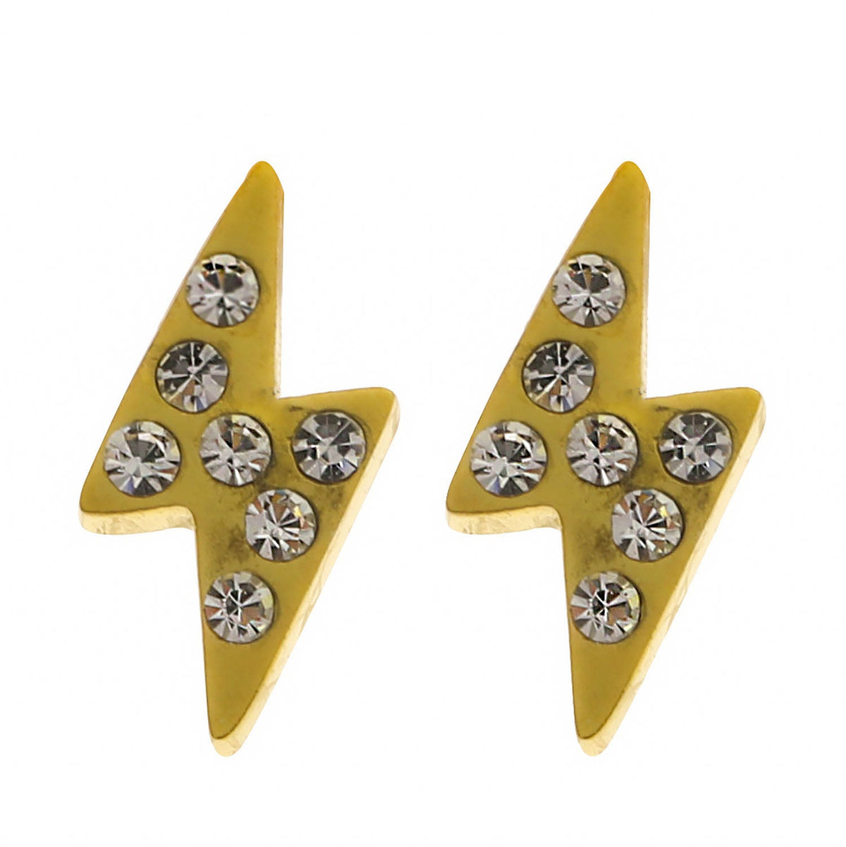 Boucles d'oreilles clous en zircone ANNELI « Zig-Zag »