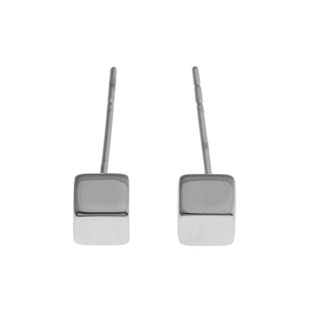 Style SYNNE : Clous d'oreilles minimalistes carrés en perles dorées et argentées