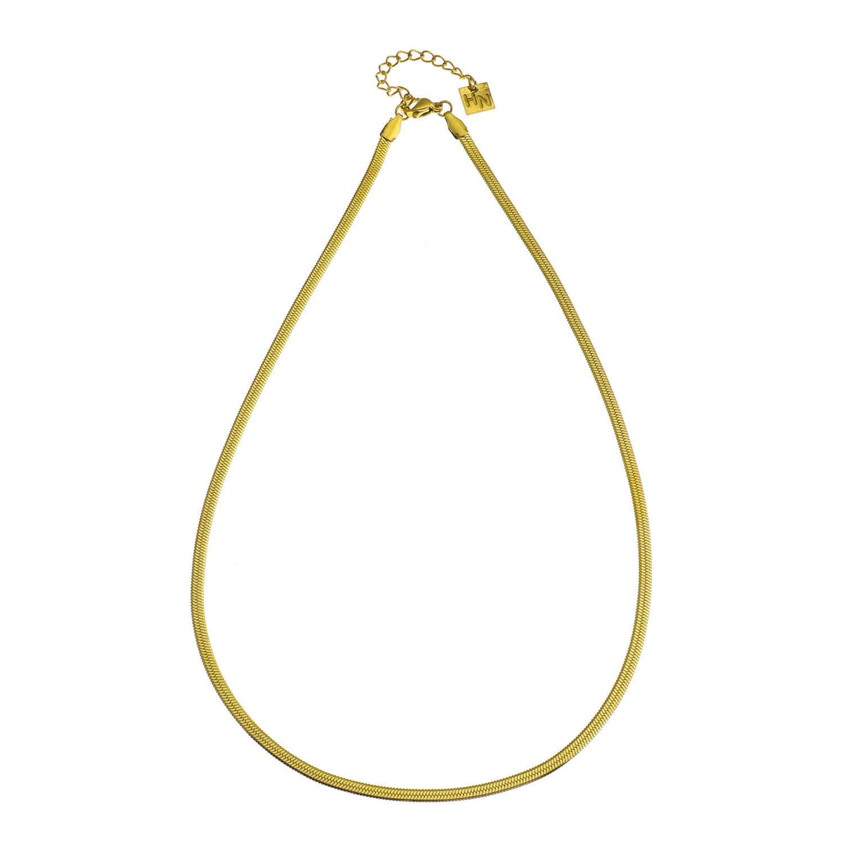 FRYDA Gold: Collier chaîne mi-large texturé peau de serpent