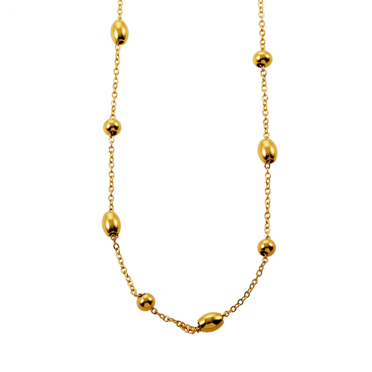 VIGO : Collier à chaîne en or à billes et ovales, sans effort et essentiel