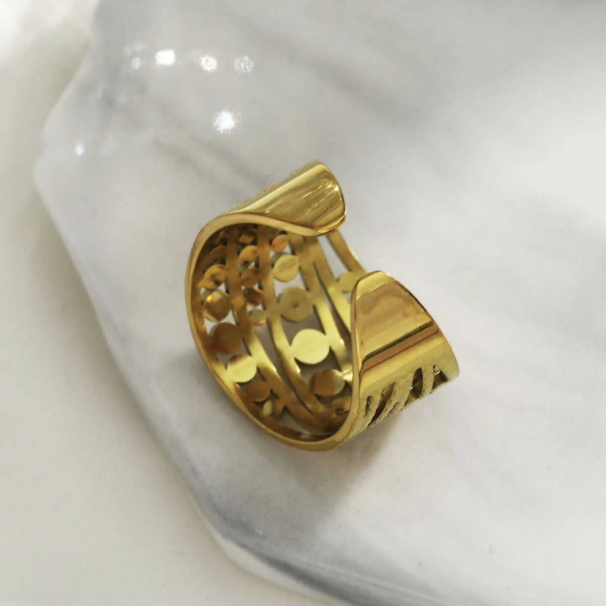 Bague empilable BUENA multi-bandes avec zircone