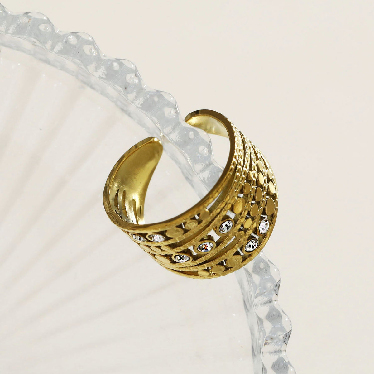 Bague empilable BUENA multi-bandes avec zircone