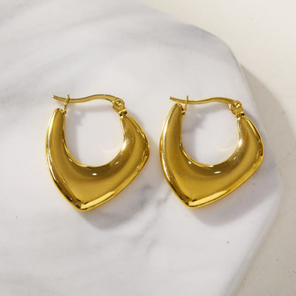 KAMIRA Or : Boucles d'oreilles créoles géométriques asymétriques